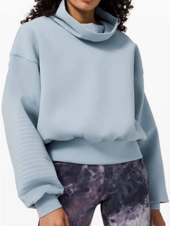 lululemon athletica Sweaters - Lululemon Full Flourish Pullover oversized cowl-neck sweater blue women’s 6